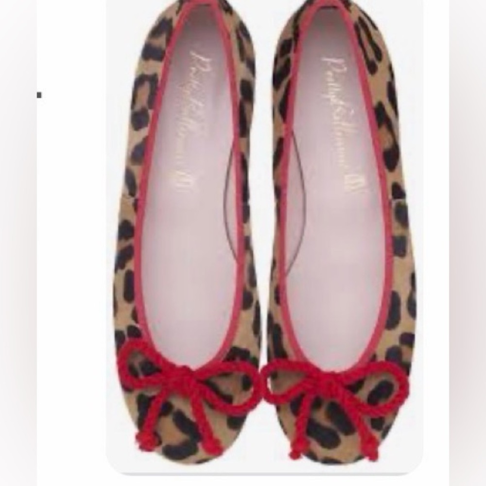Pretty Ballerinas Leopard Print Flats with Red Trim